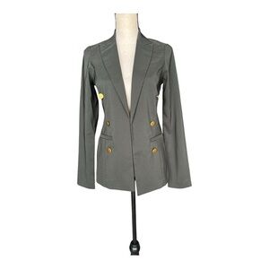 Stoosh Army Green and Gold Button Blazer Tailored Suit Jacket Size S